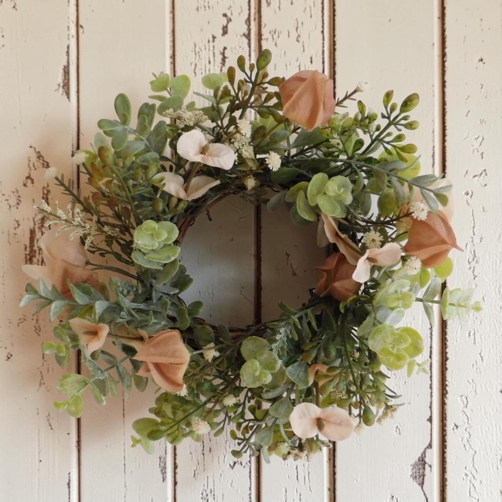 Fall Candle Ring Autumn Table Centerpiece, Small Grapevine Wreath